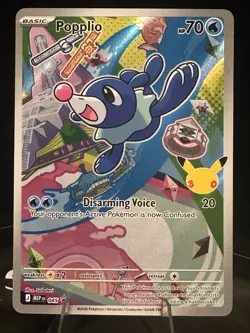 Pokemon Popplio 045 MEP EN Black Star Promo Basic Card 70 HP - Image 1