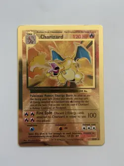 Charizard 4/102 Gold Metal Promo Celebrations UPC Pokemon Card LP - Image 1