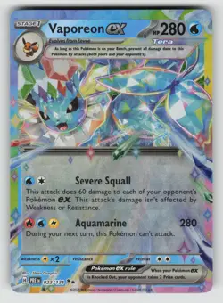Vaporeon ex 023/131 Double Rare Prismatic Evolutions Pokemon NM - Image 1