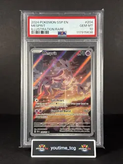 2024 Pokemon Ssp En-Surging Sparks Illustration Rare Mesprit #204 PSA 10 - Image 1