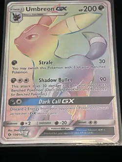 Umbreon GX 154/149 Pokemon Sun & Moon Rare Rainbow Near Mint - Image 1