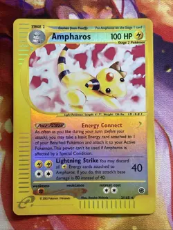 Pokemon 2002 Ampharos #2/165 Expedition Reverse Holo Rare Vintage English - Image 1