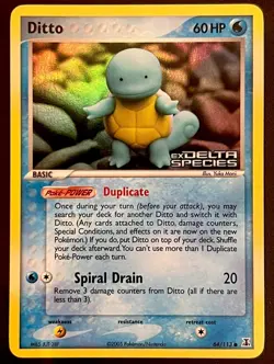 Pokemon DITTO SQUIRTLE 64/113 EX Delta Species STAMPED Reverse Holo Rare NM - Image 1