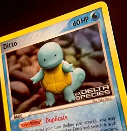 Pokemon DITTO SQUIRTLE 64/113 EX Delta Species STAMPED Reverse Holo Rare NM - Image 2