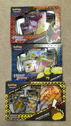 Pokemon Crown Zenith Regidrago V Regieleki V Pikachu Vmax Lot Of 3 Sealed! - Image 1