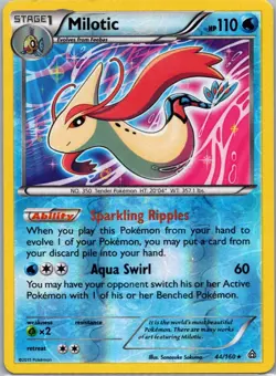 Pokemon TCG Milotic 44/160 Primal Clash Rev Holo LP - Image 1