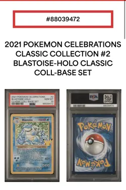 Pokemon Blastoise Celebrations Classic Collection Holo PSA 10 #2/102 - Image 3
