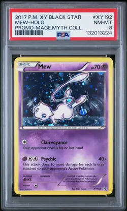 POKEMON XY BLACK STAR PROMO MEW #XY192 HOLO PSA 8 NEAR MINT #132013224 (SWIRL) - Image 1