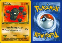 GEODUDE 47/62 COMMON FOSSIL POKEMON 1ST EDITION MP - Image 3