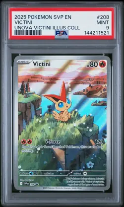 2025 POKEMON SVP EN-SV BLACK STAR PROMO VICTINI #208 PSA MINT 9 - Image 1