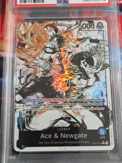 2025 One Piece ST22 English Ace & Newgate #001 Black & White Alt Art PSA 10 - Image 3