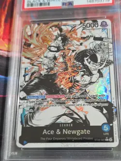 2025 One Piece ST22 English Ace & Newgate #001 Black & White Alt Art PSA 10 - Image 4