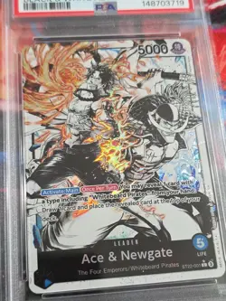 2025 One Piece ST22 English Ace & Newgate #001 Black & White Alt Art PSA 10 - Image 5