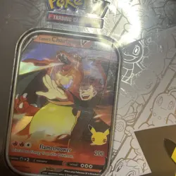 Pokemon Celebrations Lance’s Charizard V Tin Big 25th Anniversary (6 Packs) READ - Image 2