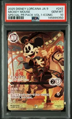 2025 DISNEY LORCANA Vol. 1 ICONIC MICKEY MOUSE - BRAVE LITTLE PRINCE PSA 10 - Image 1