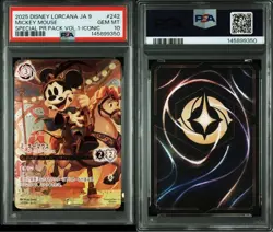 2025 DISNEY LORCANA Vol. 1 ICONIC MICKEY MOUSE - BRAVE LITTLE PRINCE PSA 10 - Image 3