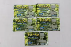 5X 1999 Pokemon The First Movie Pack of 8 Trading Cards Each- Blue Logo - Image 1