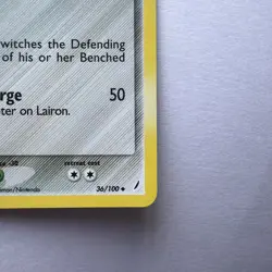 Lairon Pokemon Card 36/100 Reverse Holo With Crystal Guardians Stamp NM - Image 5