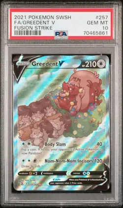 Greedent V - Alt Art - PSA 10 - Fusion Strike 257/264 Pokemon Card - Image 1