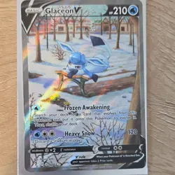Glaceon V Ultra Rare Full Art Holo 175/203 SWSH07 Evolving Skies Pokemon Card - Image 1