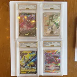 Pokemon Graded Japanese Card Lot 4x Crobat V VMAX Meowscarada EX Zeraora Aeroda… - Image 1