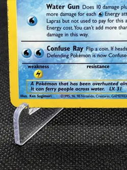 Pokemon TCG Lapras Fossil Holo Unlimited Rare Card 10/62 Vintage HP /MP - Image 3