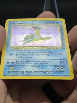 Pokemon TCG Lapras Fossil Holo Unlimited Rare Card 10/62 Vintage HP /MP - Image 5