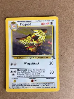 Rare Holo Pigeot 14/130 Base Set 2 WOTC Pokemon Card NM - Image 1
