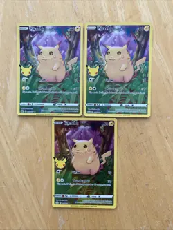 Pokemon TCG: Lot Of 3 Pikachu 005/025 Full Art Celebrations - Image 1