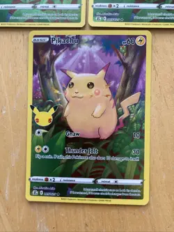 Pokemon TCG: Lot Of 3 Pikachu 005/025 Full Art Celebrations - Image 4