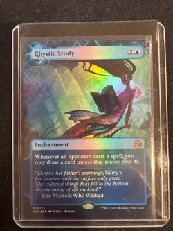 x1 Rhystic Study WOT MTG 25 FOIL SHOWCASE BORDERLESS MYTHIC M/NM 1x - Image 1