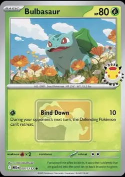Bulbasaur 001/132 MEG 2026 Pokemon Day League Promo PLAY Stamp Pokemon Card - Image 1