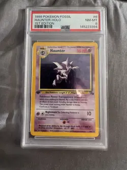 1999 Pokemon TCG Fossil 1st Edition Haunter Holo PSA 8 - Image 1