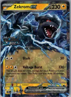 Zekrom ex 034/086 Black Bolt Double Rare Holo Pokemon NM STAMPED PROMO - Image 1