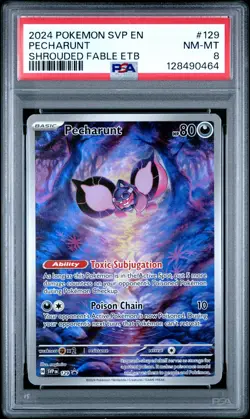 PSA NM-MINT 8 - 2024 POKEMON BLACK STAR PROMO SHROUDED FABLE ETB 129 PECHARUNT - Image 1
