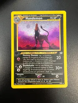 Pokemon GERMAN Houndoom (Hundemon) 8/64 Neo Revelation 1st Ed Holo Moderate Play - Image 1