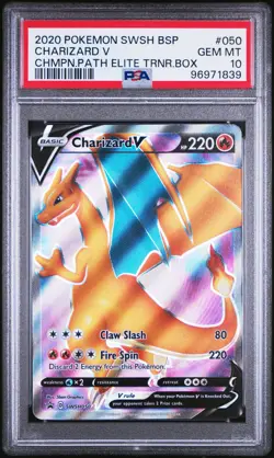 PSA 10 GEM MINT Pokemon Charizard V Champions Path Elite Trainer Box SWSH050 - Image 1