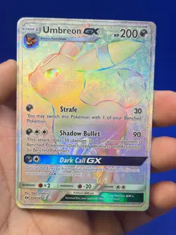 Pokemon Sun & Moon SM Base Set Umbreon GX 154/149 Rainbow Secret Rare DAMAGED - Image 2