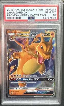 Pokemon Charizard GX SM211 Black Star Promo Holo Hidden Fates Tins PSA 10 - Image 1