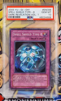 Spell Shield Type-8 PSA 10 Gem Mint YUGIOH Dark Revelation DR1-EN098 Super Rare - Image 1
