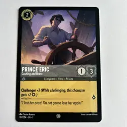 Disney Lorcana Demo Prince Eric - Dashing And Brave Card - Rare - Image 1