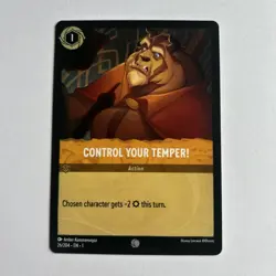 Disney Lorcana Demo Control Your Temper! Card - Rare - Image 1