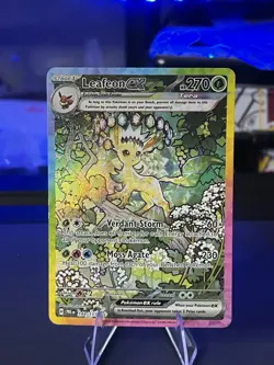 Pokemon TCG SV-Prismatic Evolutions Leafeon EX Card #144/131 SIR - Image 1