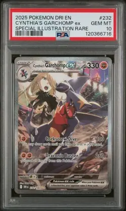 2025 POKEMON DRI EN-DESTINED RIVALS #232 CYNTHIA'S GARCHOMP ex SIR - PSA 10 - Image 1