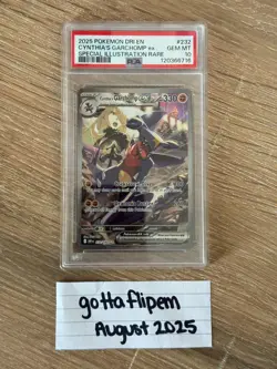 2025 POKEMON DRI EN-DESTINED RIVALS #232 CYNTHIA'S GARCHOMP ex SIR - PSA 10 - Image 3