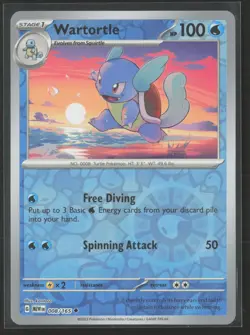Wartortle Uncommon SV: Scarlet & Violet 151 008/165 NM Pokemon Card Reverse Holo - Image 1