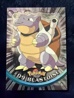 Blastoise #09 - Pokemon Card Foil Holo Topps TV Series 1 Black Logo LP - Image 1