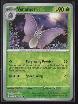Venomoth Uncommon SV: Scarlet & Violet 151 049/165 NM Pokemon Card Reverse Holo - Image 1
