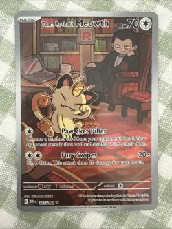 Pokemon TCG Team Rockets Meowth Card 203/182 Destined Rivals - Image 1