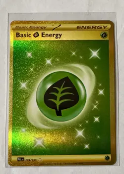 Basic Grass Energy 278/193 - Gold Secret Rare - Paldea Evolved Pokemon Card MINT - Image 1
